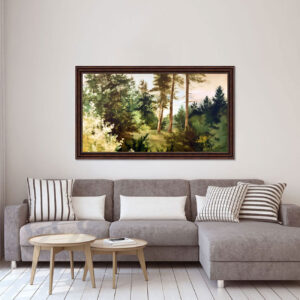 4579267 – Forest Landscape Painting, Rustic Nature Wall Art, Large Canvas Print for Home Décor