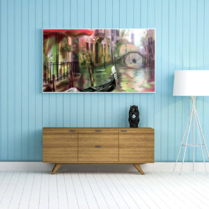 4579253 – Venetian Canal Scene Wall Art, Romantic Gondola Painting, Italian Cityscape Home Décor