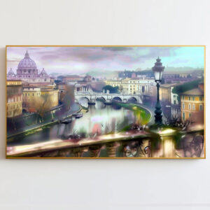 4579263 – Rome Cityscape Wall Art, Vintage Style Rome Print, Italian Landscape Poster, Large Art Print, Home Décor